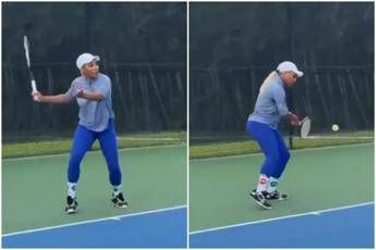  Serena Williams di nuovo in campo, che colpi in allenamento