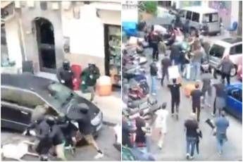  Napoli, scontri tra tifosi prima del match con lo Sporting Lisbona