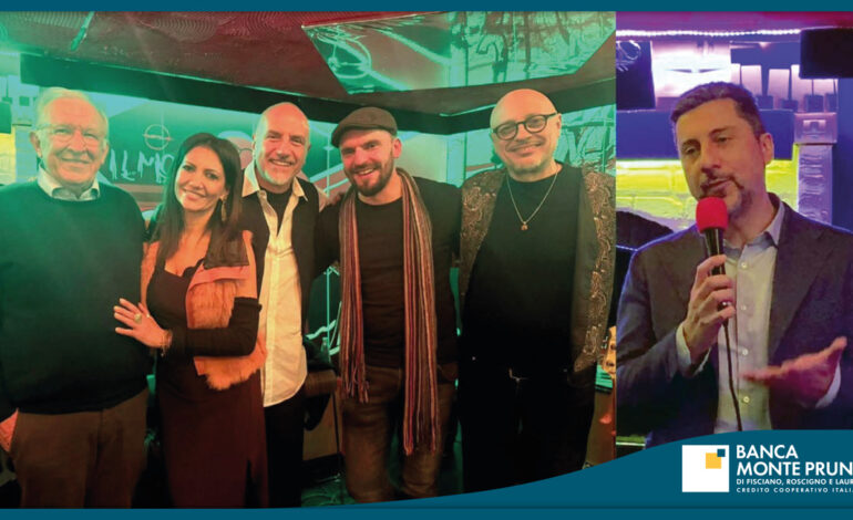 Rea incanta per i 5 anni  della filiale della Banca Monte Pruno