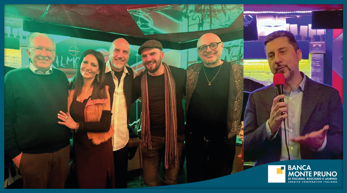 Rea incanta per i 5 anni  della filiale della Banca Monte Pruno