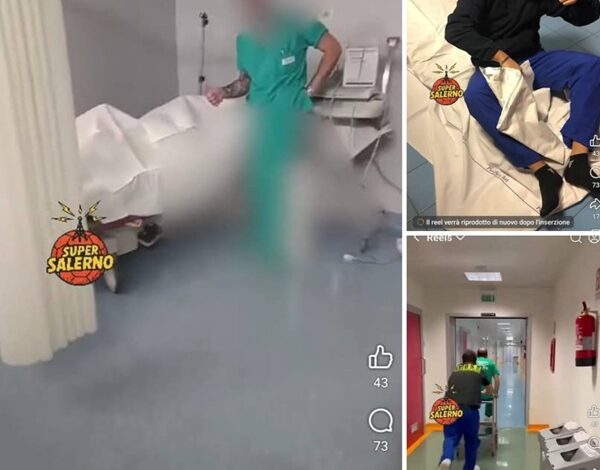 Salerno, Ps Ruggi trasformato in set sketch ironici da alcuni infermieri