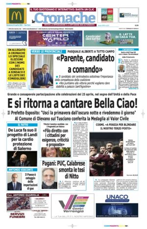 Edizione  Le Cronache 26/04/2026 e speciale elezioni