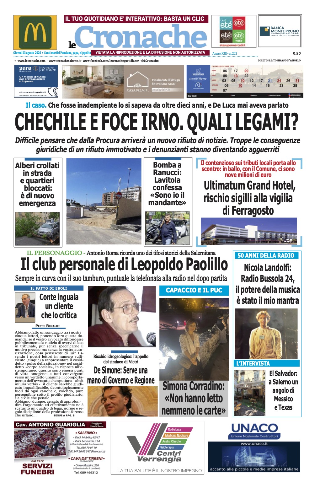 Edizione Digitale Le Cronache 13/08/2026