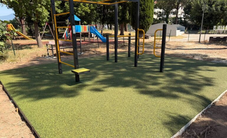 Palestra all’aperto nel parco giochi Canzolino a Nocera