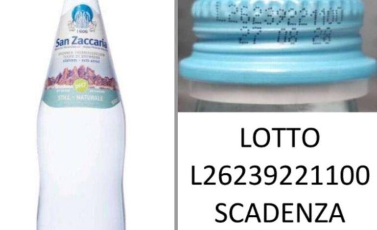 Acqua minerale ritirata dal mercato: il lotto interessato, come comportarsi