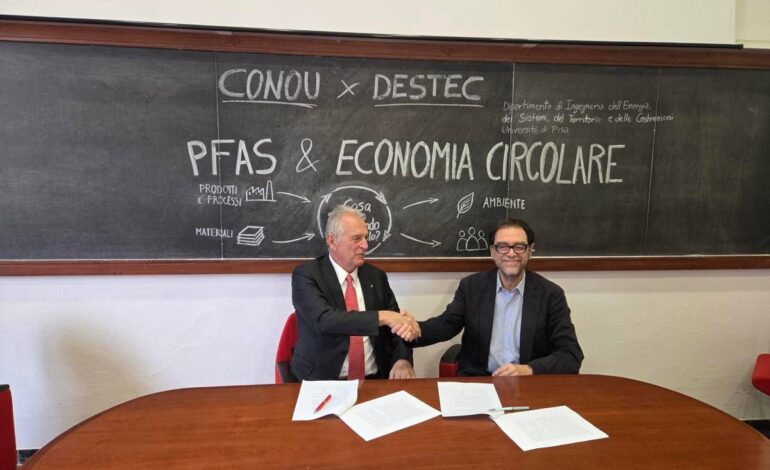 Conou e Università di Pisa, impegno comune per affrontare Pfas