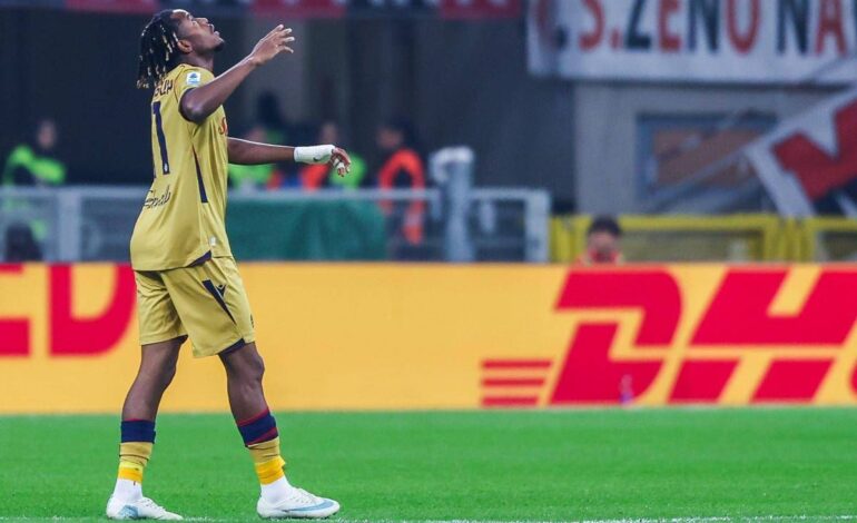 Mbangula show a San Siro: tripletta e risposta a Cissé, il Bologna ribalta il Milan